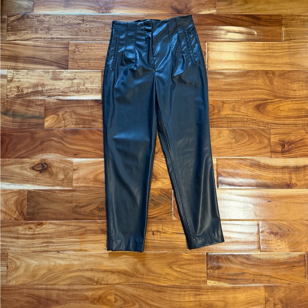 Zara Black Faux Leather Pants